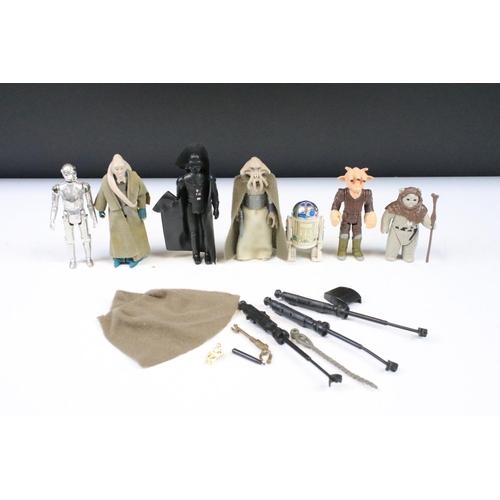 1476 - Star Wars - Seven original Star Wars figures to include Bib Fortuna, Darth Vader, Death Star Droid, ... 