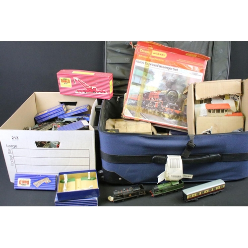 213 - Group of model rail to include 2 x locomotives, 24 x items of rolling stock, large quantity of vario... 