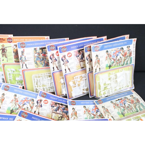 258 - 19 sealed carded / boxed Airfix figure models kits featuring 54mm British Grenadier 1776, 54mm Frenc... 