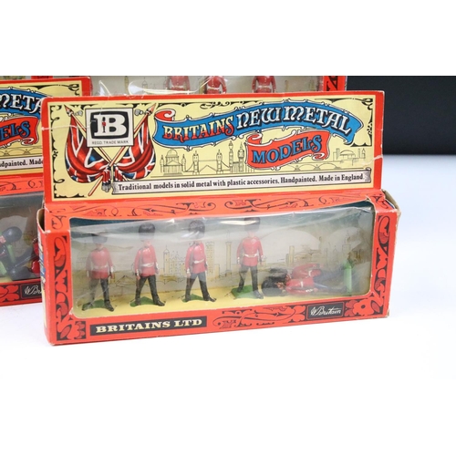 254A - Collection of six boxed 7225 Britains New Metal Models Scots Guards sets, all complete in vg conditi... 