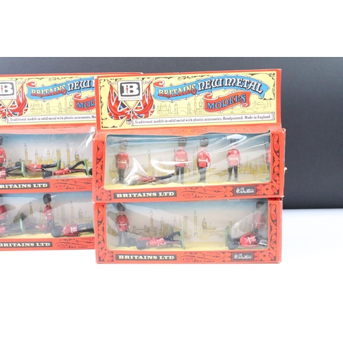 254A - Collection of six boxed 7225 Britains New Metal Models Scots Guards sets, all complete in vg conditi... 