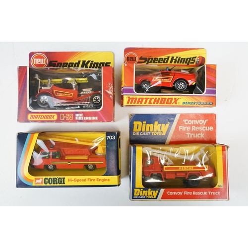 1128 - Collection of 18 boxed fire engine related diecast models to include Dinky 384 Convoy Fire Rescue Tr... 