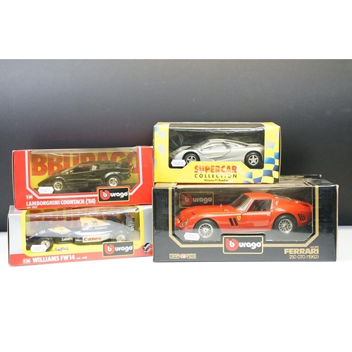 1143 - Four boxed 1/18 and 1/24 scale diecast models to include 3 x Burago diecast models featuring 1962 Fe... 