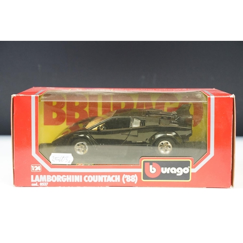 1143 - Four boxed 1/18 and 1/24 scale diecast models to include 3 x Burago diecast models featuring 1962 Fe... 