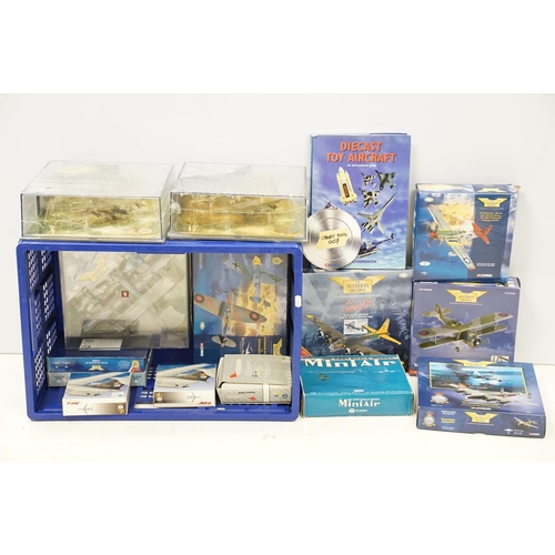 1152 - Collection of 14 boxed / cased diecast model planes to include 9 x Corgi Aviation Archive models fea... 