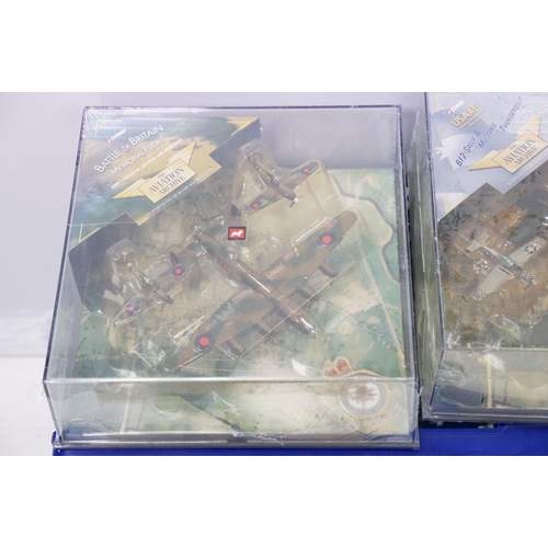 1152 - Collection of 14 boxed / cased diecast model planes to include 9 x Corgi Aviation Archive models fea... 