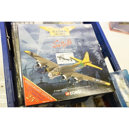 1152 - Collection of 14 boxed / cased diecast model planes to include 9 x Corgi Aviation Archive models fea... 