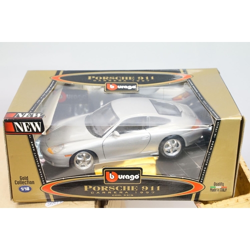 1153 - Collection of diecast models to include boxed Burago 1/18 scale Porsche 911 Carrera 1997 Gold Collec... 