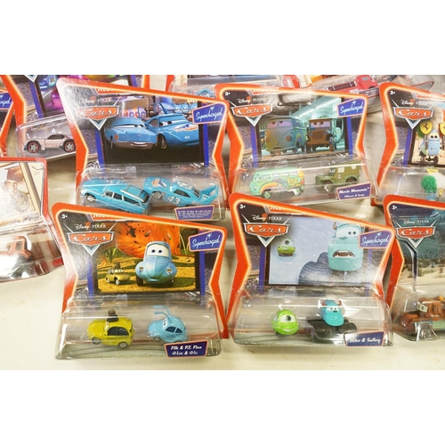 1165 - 20 Carded Mattel Disney Pixar Cars diecast twin pack models to include The World of Cars, all ex, co... 