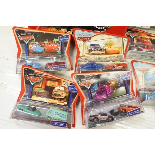 1165 - 20 Carded Mattel Disney Pixar Cars diecast twin pack models to include The World of Cars, all ex, co... 