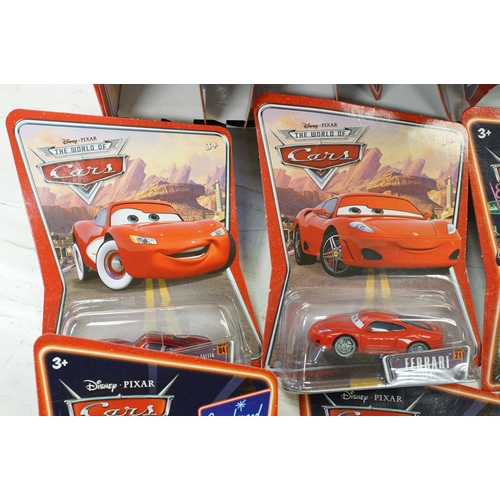 1167 - 57 Carded Mattel Disney Pixar Cars diecast models, all ex, contained within a Cars storage box