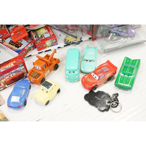 1168 - Collection of Disney Pixar Cars items to include 3 x boxed deluxe diecast models, 3 x Radiator Sprin... 