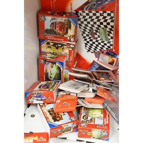 1168 - Collection of Disney Pixar Cars items to include 3 x boxed deluxe diecast models, 3 x Radiator Sprin... 