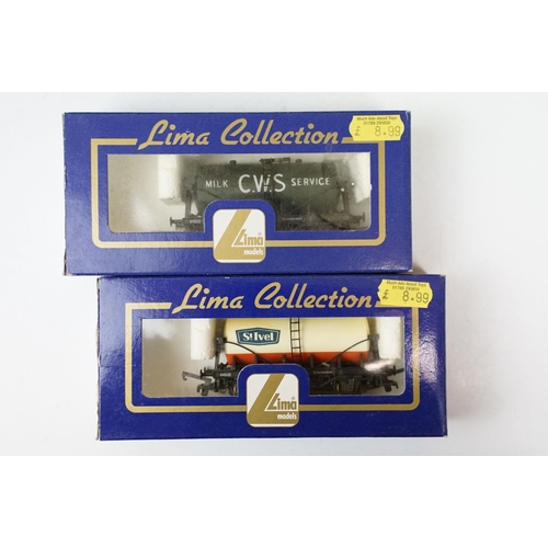 204 - 13 Boxed Lima OO gauge items of rolling stock to include 5 x W44520 6 Wheel Milk Tanker, No 2766 GWR... 