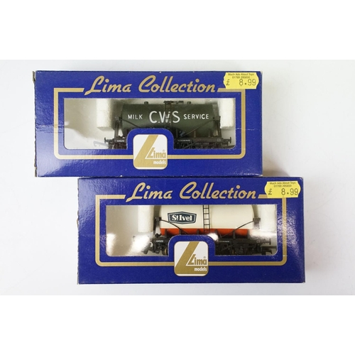 204 - 13 Boxed Lima OO gauge items of rolling stock to include 5 x W44520 6 Wheel Milk Tanker, No 2766 GWR... 