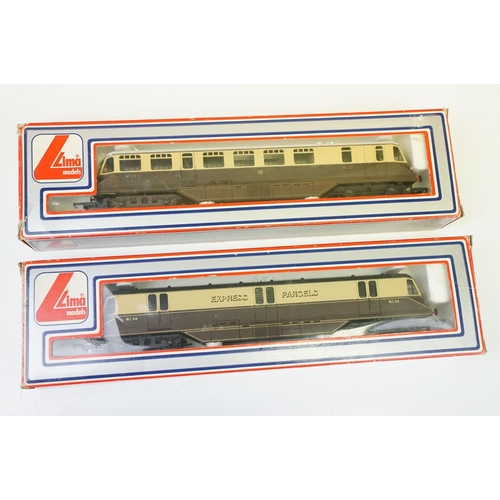 205 - Five Lima OO gauge locomotives and railcars to include GWR No 22, GWR Parcels No 34, GWR 2-6-2T Clas... 