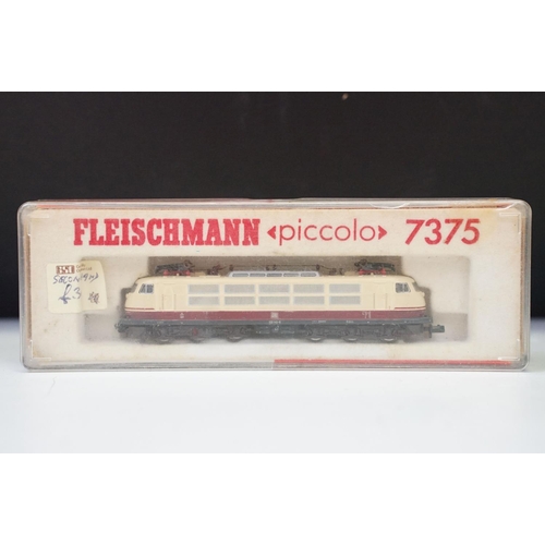 81 - Five cased Fleischmann Piccolo N gauge locomotives to include 2 x 7333, 7375, 7376 & 7381