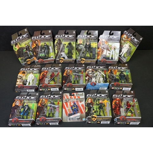 1482 - 15 Carded Hasbro GI Joe The Rise Of Cobra action figures to include Snake Eyes (Paris Pursuit), Conr... 