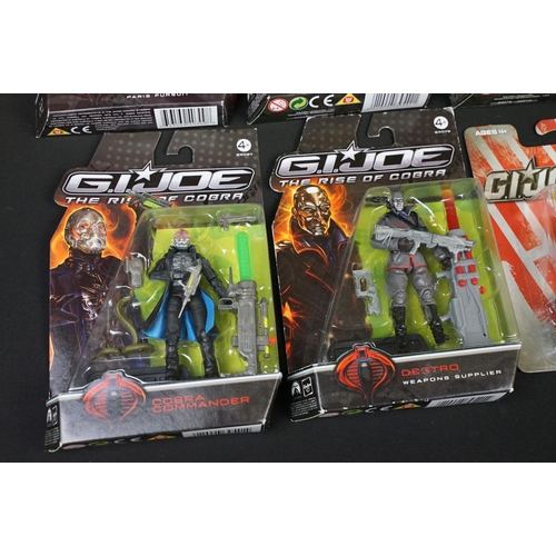 1482 - 15 Carded Hasbro GI Joe The Rise Of Cobra action figures to include Snake Eyes (Paris Pursuit), Conr... 