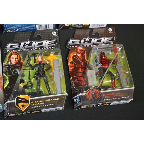 1482 - 15 Carded Hasbro GI Joe The Rise Of Cobra action figures to include Snake Eyes (Paris Pursuit), Conr... 