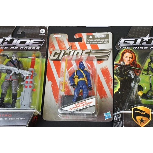 1482 - 15 Carded Hasbro GI Joe The Rise Of Cobra action figures to include Snake Eyes (Paris Pursuit), Conr... 