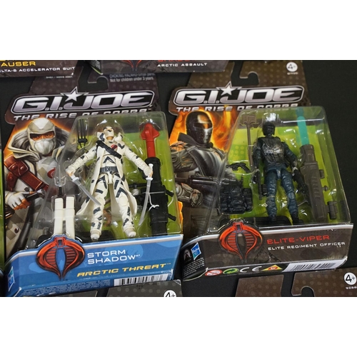 1482 - 15 Carded Hasbro GI Joe The Rise Of Cobra action figures to include Snake Eyes (Paris Pursuit), Conr... 