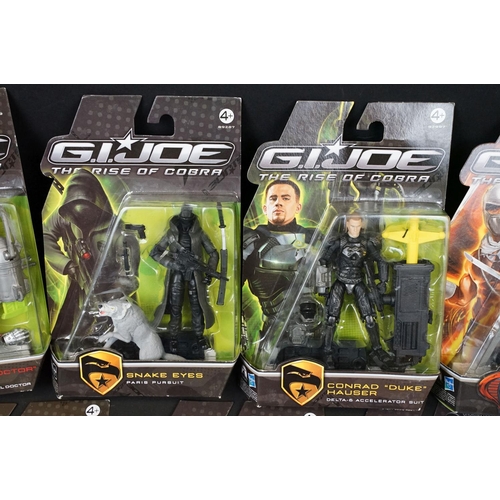 1482 - 15 Carded Hasbro GI Joe The Rise Of Cobra action figures to include Snake Eyes (Paris Pursuit), Conr... 