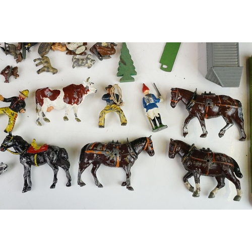 245 - Quantity of various early-mid 20th C metal figures and accessories to include boxed Britains Lillipu... 