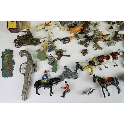 245 - Quantity of various early-mid 20th C metal figures and accessories to include boxed Britains Lillipu... 