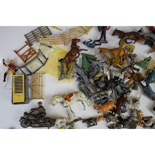 245 - Quantity of various early-mid 20th C metal figures and accessories to include boxed Britains Lillipu... 