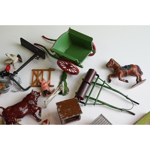 245 - Quantity of various early-mid 20th C metal figures and accessories to include boxed Britains Lillipu... 