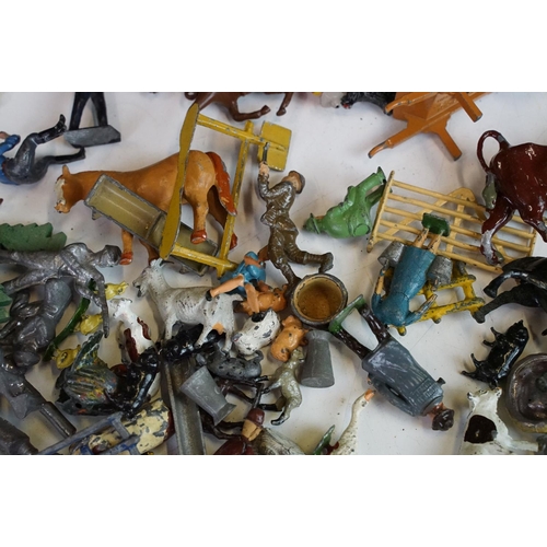 245 - Quantity of various early-mid 20th C metal figures and accessories to include boxed Britains Lillipu... 