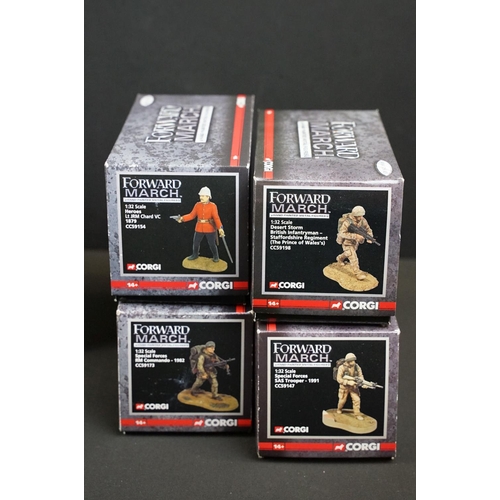 250A - Collection of 14 boxed / carded / bagged metal figures to include 4 x Britains Trooping The Colour f... 