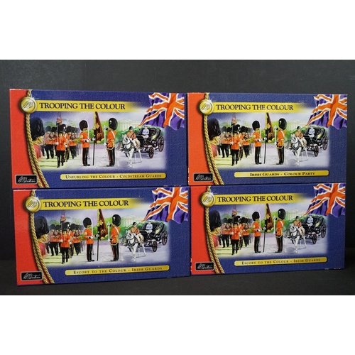 250A - Collection of 14 boxed / carded / bagged metal figures to include 4 x Britains Trooping The Colour f... 