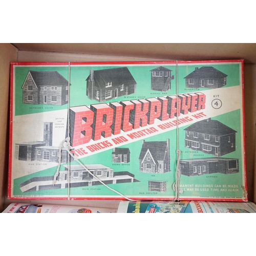 294 - Group of vintage games and toys to include boxed Brickplayer Kit 4, boxed German Table Football, box... 