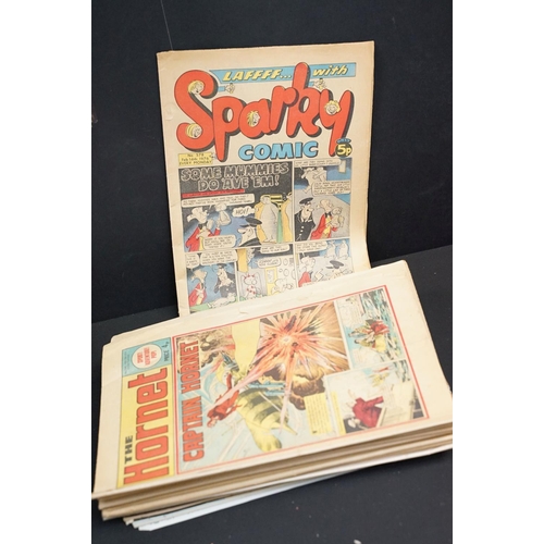 295 - Collection of vintage annuals, comics and ephemera to include Sparky comics, Superman, Thunderbirds,... 