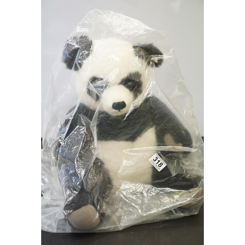 318 - Steiff 664465 Su-lin Giant Panda (46cm) sealed in bag with COA, along with a Hermann Spielwaren ltd ... 