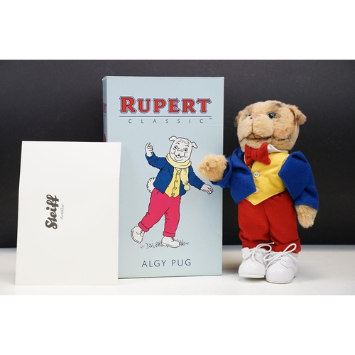 322 - Four boxed Steiff Rupert Bears to include Bill Badger no.543, Rupert Bear no.1387, Edward Trunk no.1... 