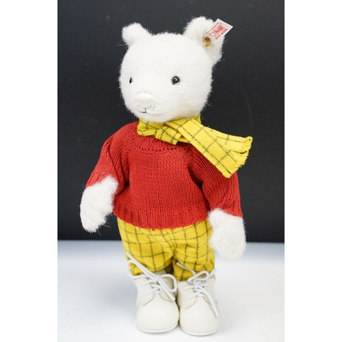 322 - Four boxed Steiff Rupert Bears to include Bill Badger no.543, Rupert Bear no.1387, Edward Trunk no.1... 