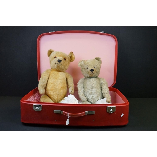 327 - Two mid 20th C teddy bears to include a musical bear (21