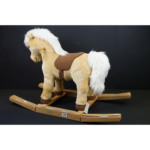 328 - Steiff Rocking horse Franzi Model (048906) 70cm high Blonde plush on bow rockers engraved with Steif... 