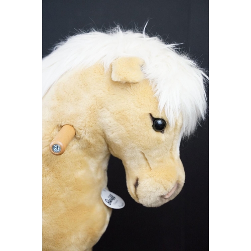 328 - Steiff Rocking horse Franzi Model (048906) 70cm high Blonde plush on bow rockers engraved with Steif... 