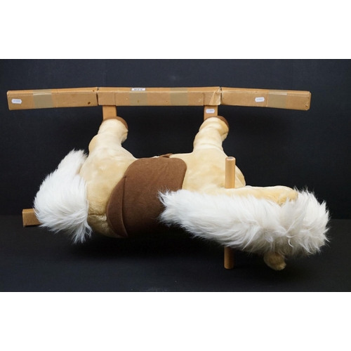 328 - Steiff Rocking horse Franzi Model (048906) 70cm high Blonde plush on bow rockers engraved with Steif... 