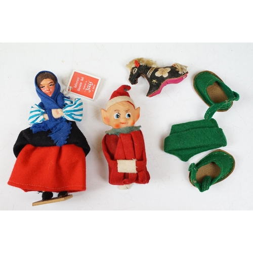 332 - Collection of 11 dolls to include 4 x Norah Wellings cloth doll examples featuring a native American... 