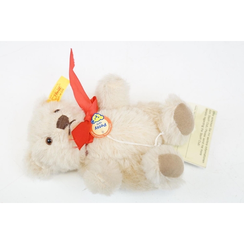 338 - Four Steiff teddy bears to include 021831 Bobby with name tag to chest and red bow tie, 021923 Bobby... 