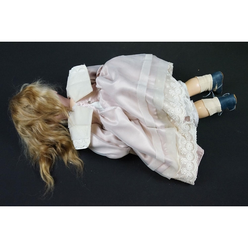 342 - Early 20th Century Simon & Halbig Jutta bisque headed doll having sleeping eyes, teeth and hand pain... 