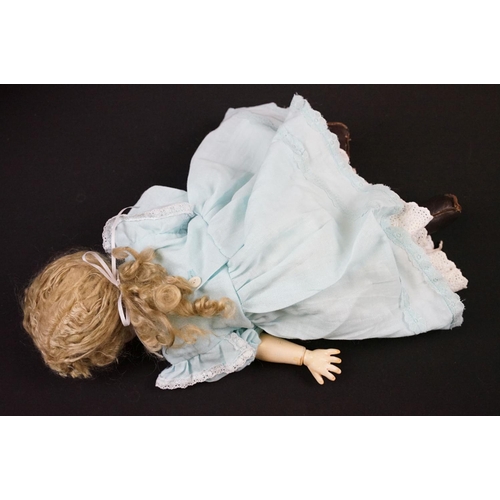 343 - Two late 19th / early 20th Century bisque headed dolls with composite bodies, sleeping eyes, hand pa... 