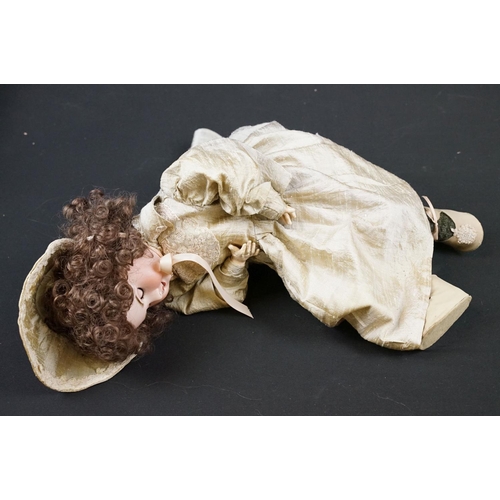 348 - Three Late 19th / early 20th Century bisque headed dolls all having teeth and one with sleeping eyes... 