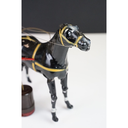 356 - Two boxed mid 20th C tin plate toys to include Sulky (Brevetti  Boroli Bologna, Italy) horse with jo... 