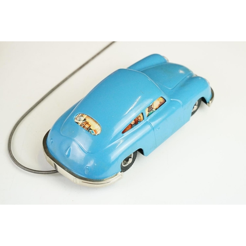 360 - Boxed Gescha Auto Fox Nr 559 Porsche, mid blue body, plated trim, dog in window, control cable with ... 